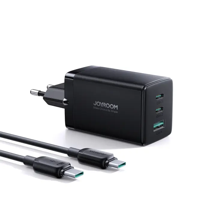 GaN Ultra JR-TCG01 65W 2C1A Fast Charger-Black+100W C to C Cable
