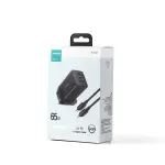 GaN Ultra JR-TCG01 65W 2C1A Fast Charger-Black+100W C to C Cable