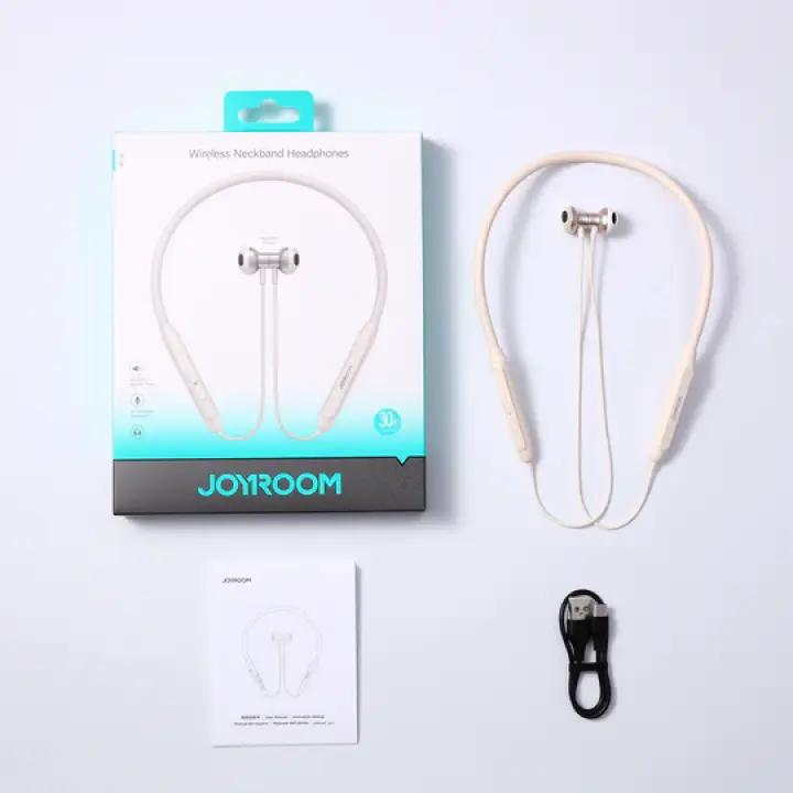 JR-D8 Wireless Neckband Headphones-White